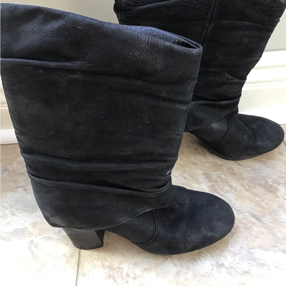 Vince Camuto Black Slouchy Heeled Boots